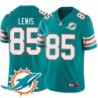 Dolphins #85 Tommylee Lewis Additional Chest Dolphin Patch Aqua Jersey