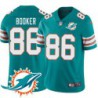 Dolphins #86 Marty Booker Additional Chest Dolphin Patch Aqua Jersey