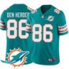 Dolphins #86 Vern Den Herder Additional Chest Dolphin Patch Aqua Jersey