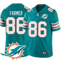 Dolphins #86 George Farmer Additional Chest Dolphin Patch Aqua Jersey