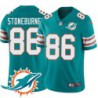 Dolphins #86 Jake Stoneburner Additional Chest Dolphin Patch Aqua Jersey