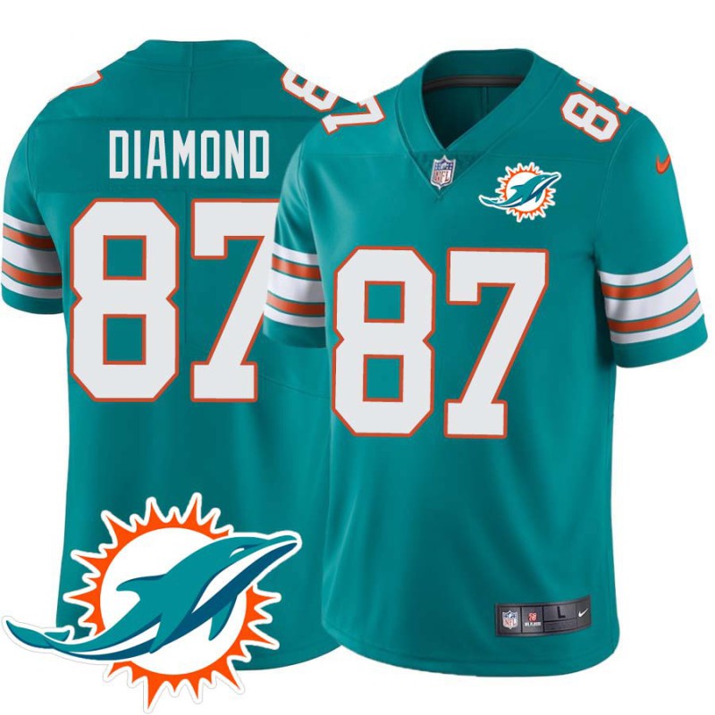 Dolphins #87 Lorenzo Diamond Additional Chest Dolphin Patch Aqua Jersey