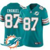 Dolphins #87 Bert Emanuel Additional Chest Dolphin Patch Aqua Jersey