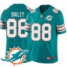 Dolphins #88 Elmer Bailey Additional Chest Dolphin Patch Aqua Jersey