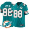 Dolphins #88 Vince Heflin Additional Chest Dolphin Patch Aqua Jersey