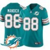 Dolphins #88 Jim Mandich Additional Chest Dolphin Patch Aqua Jersey