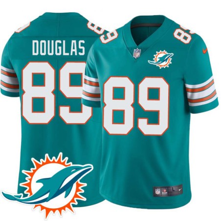 Dolphins #89 Leland Douglas Additional Chest Dolphin Patch Aqua Jersey