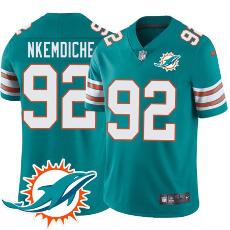 Dolphins #92 Robert Nkemdiche Additional Chest Dolphin Patch Aqua Jersey