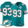 Dolphins #93 Cliff Odom Additional Chest Dolphin Patch Aqua Jersey