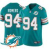 Dolphins #94 Dario Romero Additional Chest Dolphin Patch Aqua Jersey