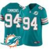 Dolphins #94 Lawrence Timmons Additional Chest Dolphin Patch Aqua Jersey