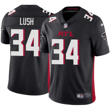 Falcons #34 Mike Lush Football Jersey -Black