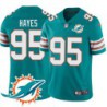 Dolphins #95 William Hayes Additional Chest Dolphin Patch Aqua Jersey