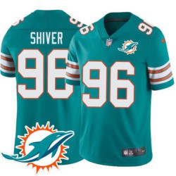 Dolphins #96 Sanders Shiver Additional Chest Dolphin Patch Aqua Jersey