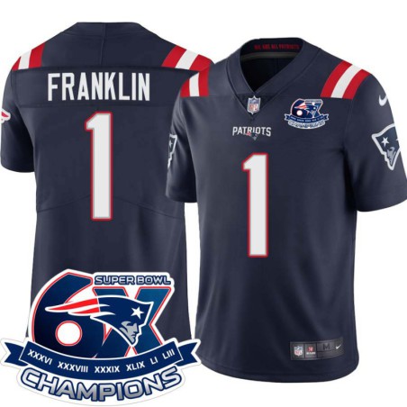 Patriots #1 Tony Franklin 6X Super Bowl Champions Jersey -Navy