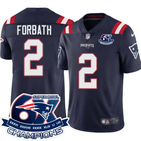 Patriots #2 Kai Forbath 6X Super Bowl Champions Jersey -Navy