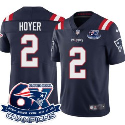 Patriots #2 Brian Hoyer 6X Super Bowl Champions Jersey -Navy