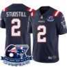 Patriots #2 Pat Studstill 6X Super Bowl Champions Jersey -Navy