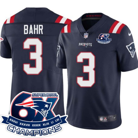 Patriots #3 Matt Bahr 6X Super Bowl Champions Jersey -Navy