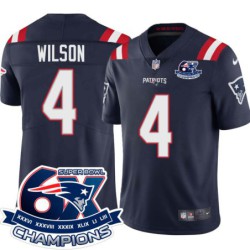 Patriots #4 Jerrel Wilson 6X Super Bowl Champions Jersey -Navy