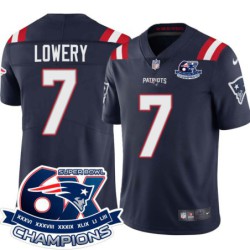 Patriots #7 Nick Lowery 6X Super Bowl Champions Jersey -Navy