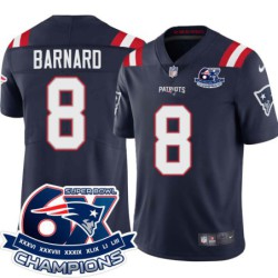 Patriots #8 Brooks Barnard 6X Super Bowl Champions Jersey -Navy