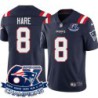 Patriots #8 Eddie Hare 6X Super Bowl Champions Jersey -Navy