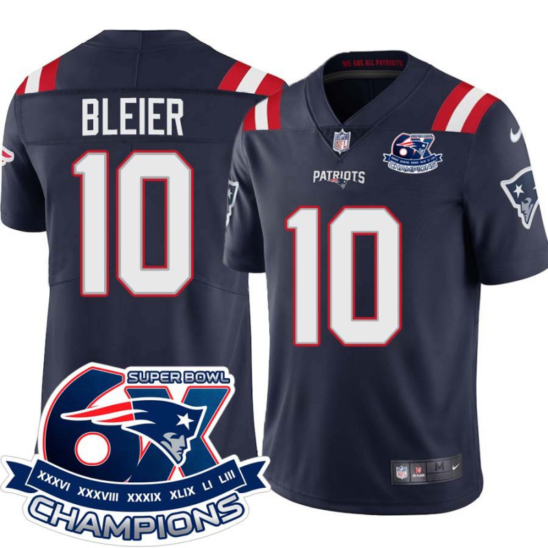 Patriots #10 Bob Bleier 6X Super Bowl Champions Jersey -Navy