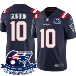 Patriots #10 Josh Gordon 6X Super Bowl Champions Jersey -Navy