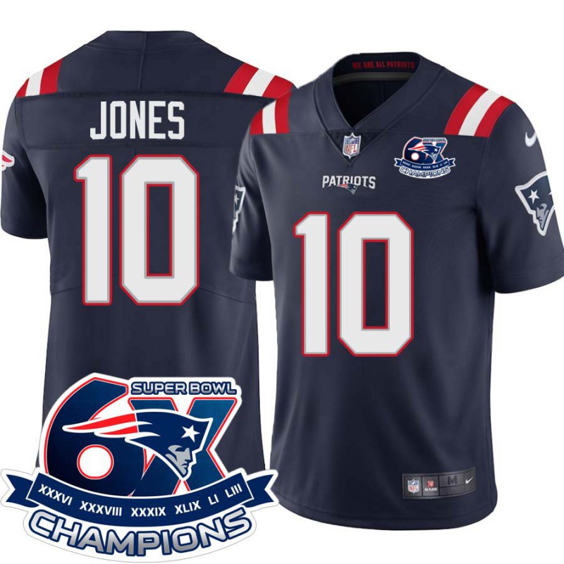 Patriots #10 Mac Jones 6X Super Bowl Champions Jersey -Navy