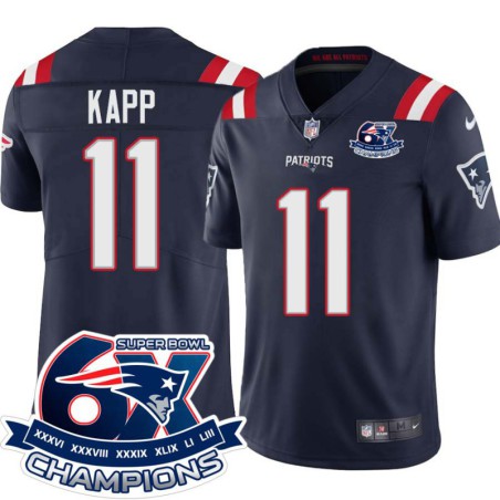 Patriots #11 Joe Kapp 6X Super Bowl Champions Jersey -Navy