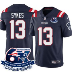 Patriots #13 Alfred Sykes 6X Super Bowl Champions Jersey -Navy