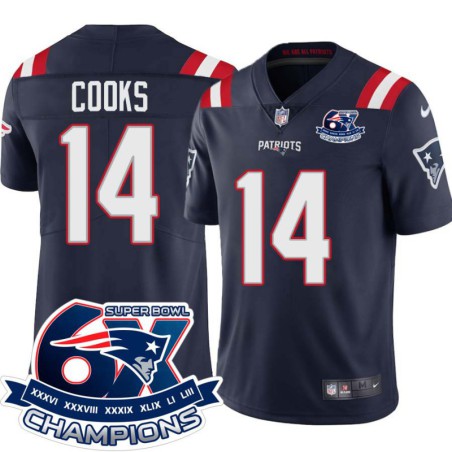 Patriots #14 Brandin Cooks 6X Super Bowl Champions Jersey -Navy