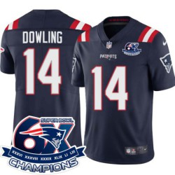 Patriots #14 Brian Dowling 6X Super Bowl Champions Jersey -Navy