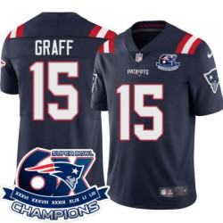 Patriots #15 Neil Graff 6X Super Bowl Champions Jersey -Navy