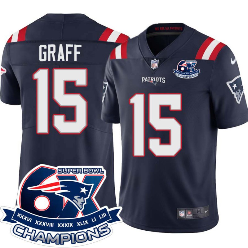 Patriots #15 Neil Graff 6X Super Bowl Champions Jersey -Navy