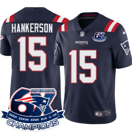 Patriots #15 Leonard Hankerson 6X Super Bowl Champions Jersey -Navy