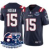 Patriots #15 Chris Hogan 6X Super Bowl Champions Jersey -Navy