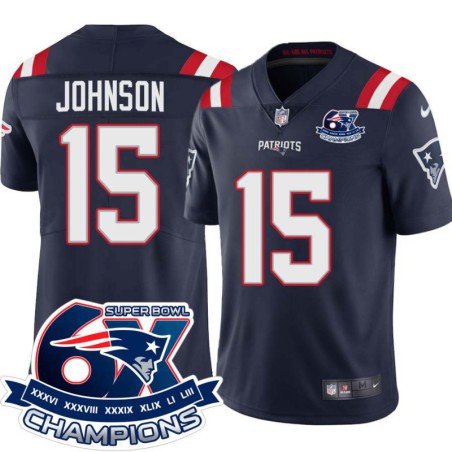 Patriots #15 Damaris Johnson 6X Super Bowl Champions Jersey -Navy