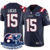 Patriots #15 Ray Lucas 6X Super Bowl Champions Jersey -Navy