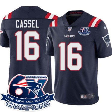 Patriots #16 Matt Cassel 6X Super Bowl Champions Jersey -Navy