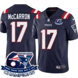 Patriots #17 Riley McCarron 6X Super Bowl Champions Jersey -Navy