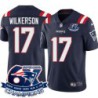 Patriots #17 Kristian Wilkerson 6X Super Bowl Champions Jersey -Navy