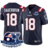 Patriots #18 Todd Sauerbrun 6X Super Bowl Champions Jersey -Navy