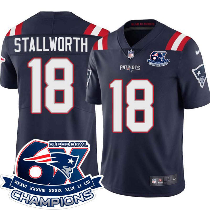 Patriots #18 Donte' Stallworth 6X Super Bowl Champions Jersey -Navy