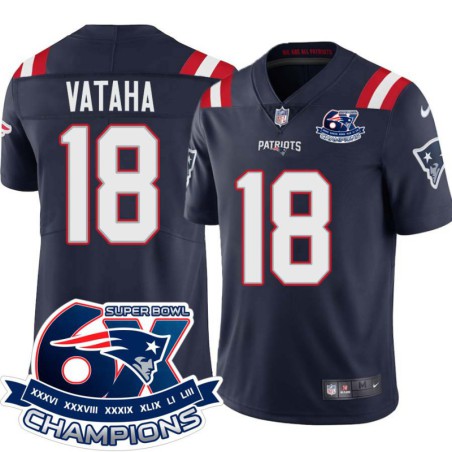 Patriots #18 Randy Vataha 6X Super Bowl Champions Jersey -Navy