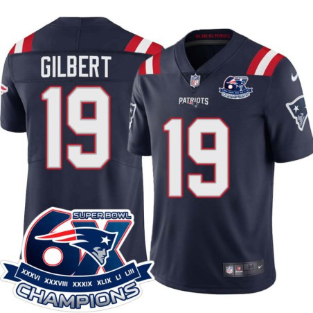 Patriots #19 Garrett Gilbert 6X Super Bowl Champions Jersey -Navy