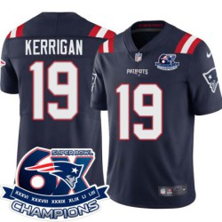 Patriots #19 Mike Kerrigan 6X Super Bowl Champions Jersey -Navy