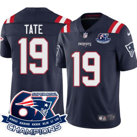 Patriots #19 Brandon Tate 6X Super Bowl Champions Jersey -Navy