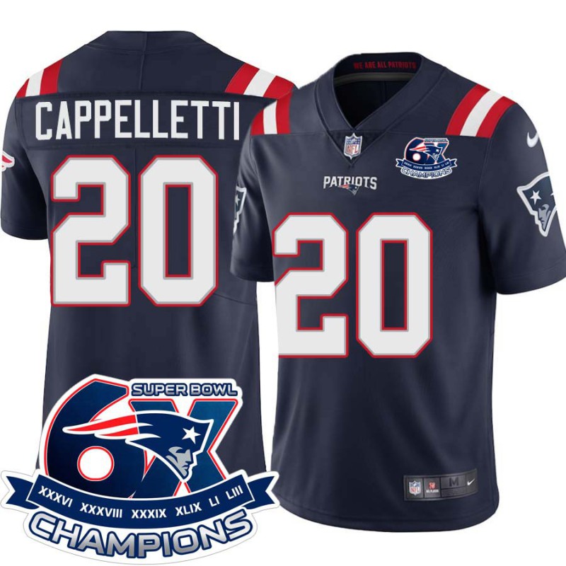 Patriots #20 Gino Cappelletti 6X Super Bowl Champions Jersey -Navy